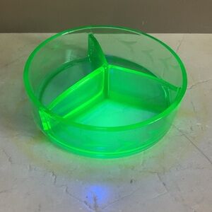 Fosteria Uranium Glass divided bowl